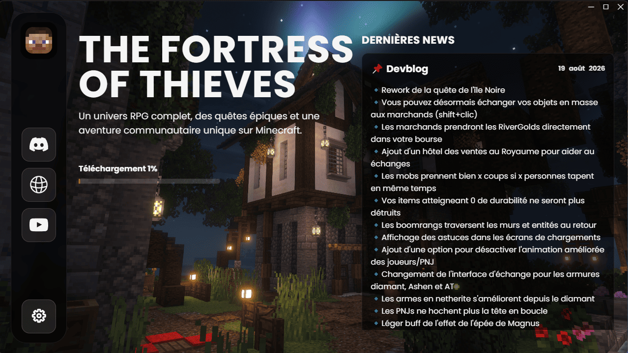 Préparation du jeu The Fortress of Thieves